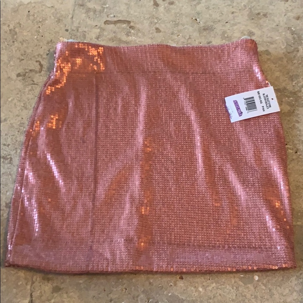Pink shiny skirt